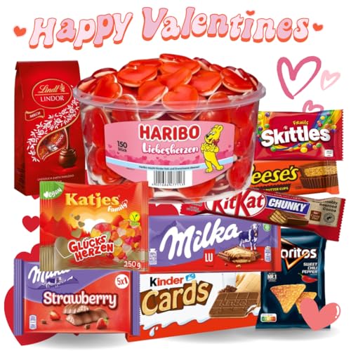 Valentinstags-Süßigkeitenbox: Zarte Gummibärchen, verführerische Schokolade und mehr für süße Liebesmomente! von Sweet Bobo