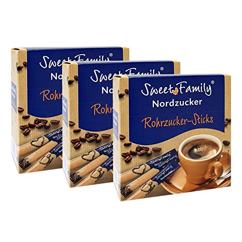 Sweet Family Rohrzucker-Sticks, 250g 3er Pack von Sweet Family