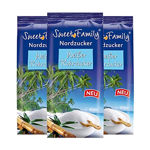 Sweet Family Wei?er Rohrzucker, 500g 3er Pack von Sweet Family