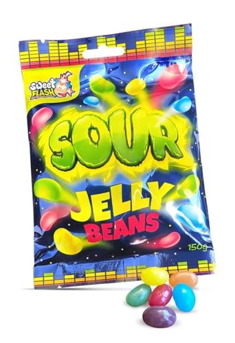 Sour Jelly Beans 150g Beutel – Saure Fruchtgummi-Bohnen – Erhältlich in 1er, 5er, 10er & 15er Packs (1) von Sweet Flash