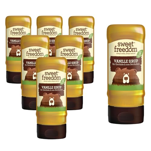 Sweet Freedom - Vanillesirup für Kaffee & zum Beträufeln - Nur 13 Kalorien pro Teelöffel - Für Frappes, Cocktails, Pfannkuchen & Haferflocken - Gesundes Backen - Vegan & Pflanzlich - 350 g, 6er Pack Sweet Freedom - Vanillesirup für Kaffee & zum Beträufeln - Nur 13 Kalorien pro Teelöffel - Für Frappes, Cocktails, Pfannkuchen & Haferflocken - Gesundes Backen - Vegan & Pflanzlich - 350 g, 6er Pack von Sweet Freedom