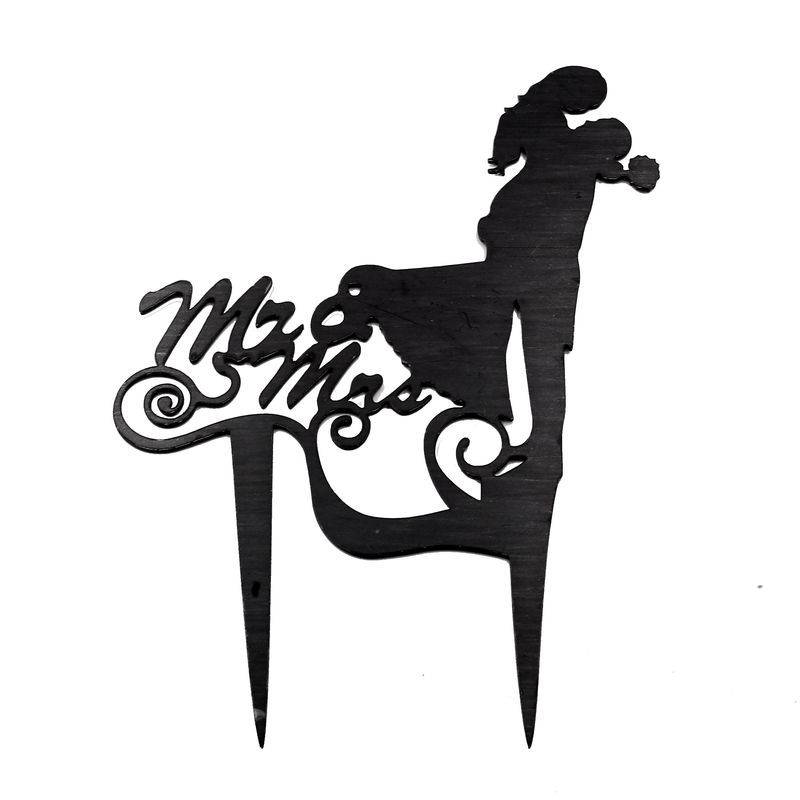 Cake Topper Silhouette Mr & Mrs - Schwarz - Acryl 6 von Sweet Kolor