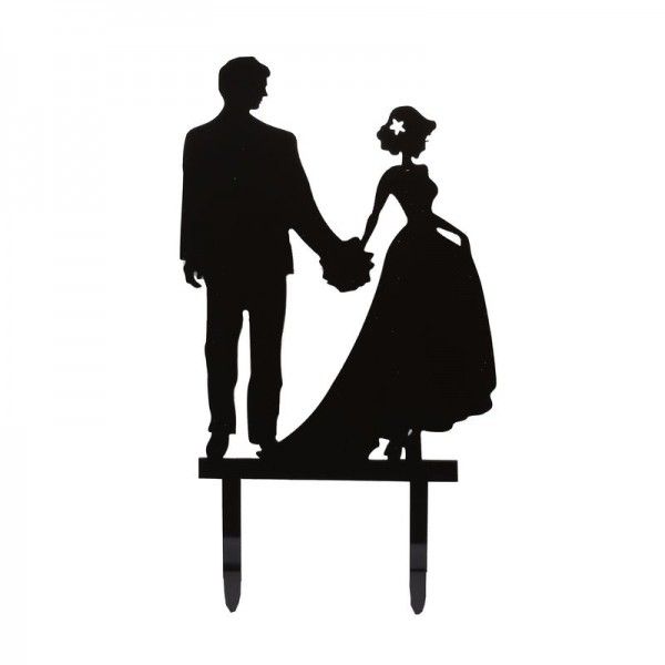 Sweet Kolor - Cake Topper Silhouette Romantik - Schwarz - Acryl 10 von Sweet Kolor