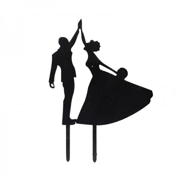 Sweet Kolor - Cake Topper Silhouette Siebter Himmel - Schwarz - Acryl 4 von Sweet Kolor