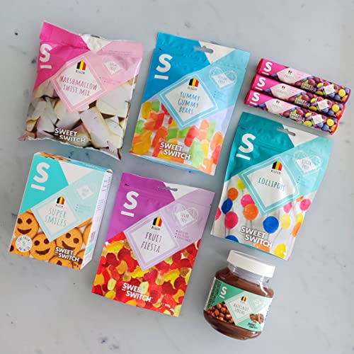 SWEET-SWITCH® - Kids Paradise Box - Confetti - Schokolade - Aufstrich - Kekse - Marshmallow - Süßigkeiten - Gesund - 10 Produkte von Sweet-Switch