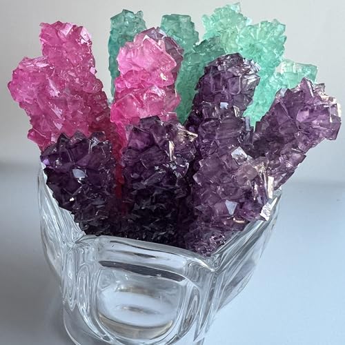 Classic Rock Candy Sticks, Sugar Rock Crystal Lutscher, einzeln verpackt (12 Stück, Meerjungfrauen-Mix (Purple Grape, Pink Cherry, & Baby Blue Cotton Candy)) von SweetGlob