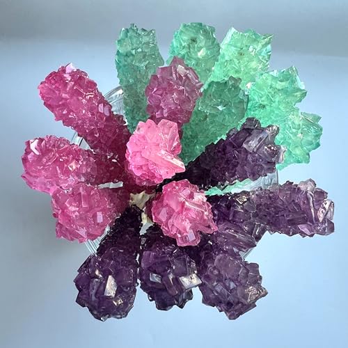 Classic Rock Candy Sticks, Sugar Rock Crystal Lutscher, einzeln verpackt (18 Stück, Meerjungfrauen-Mix (Purple Grape, Pink Cherry, & Baby Blue Cotton Candy)) von SweetGlob