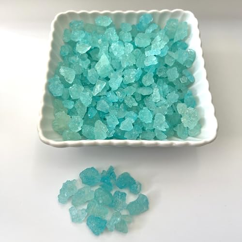 Hellblaue Baumwolle Candy Lump Rock Sugar Crystals 0,5 kg (1 Stück) (Zuckerwatte, großer Kristall) von SweetGlob