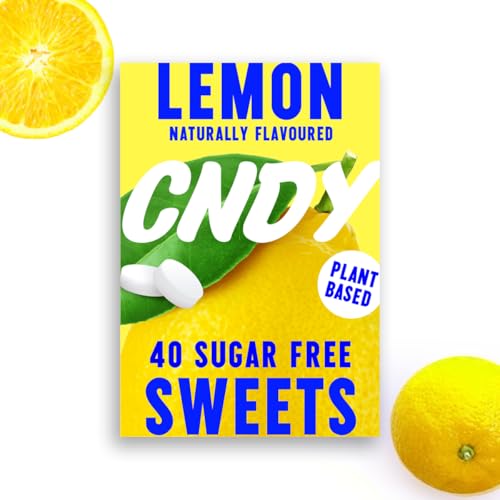 CNDY Zitrone Zuckerfreie Xylit Bonbons | 280 Stück, 280g | 100% Xylit, Aspartamfrei, Kalorienarm, Vegan, Glutenfrei und Keto (7er Box x 40g) von CNDY