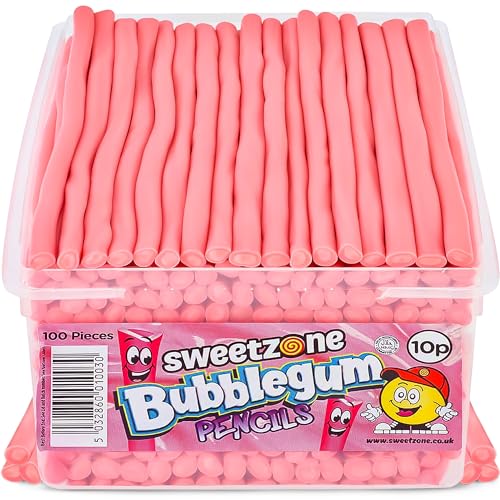Sweetzone Bubblegum Bleistifte (100 Stück) HMC zugelassen 100% Halal von Sweetzone