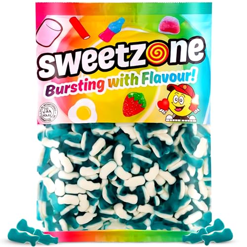 Sweetzone Halal Mini Blue Delphin Fruchtgeschmack Gelee und Schaum Bonbons 1 kg Beutel von Sweetzone