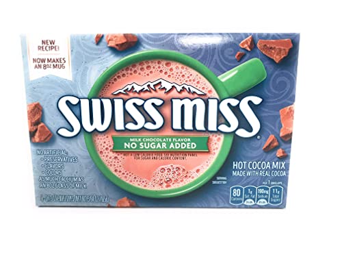 Swiss Miss Heiße Kakaomischung – Milchschokolade – ohne Zuckerzusatz – 8 Umschläge (165 g) von Swiss Miss