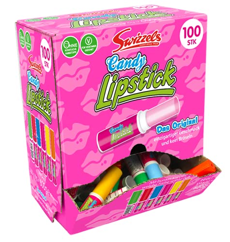 Swizzels DOK Candy Lipstick, Lippenstifte aus saurem Zuckerkomprimat, 100er Pack (100 x 6g), in praktischer Spenderbox, 600 g von Swizzels