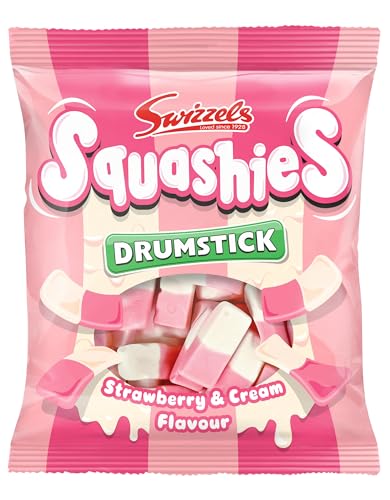 Swizzels Squashies Süßigkeiten, Süßigkeiten mit Erdbeer- und Sahnegeschmack, Einzelbeutel 140 g Swizzels Squashies Süßigkeiten, Süßigkeiten mit Erdbeer- und Sahnegeschmack, Einzelbeutel 140 g von Swizzels