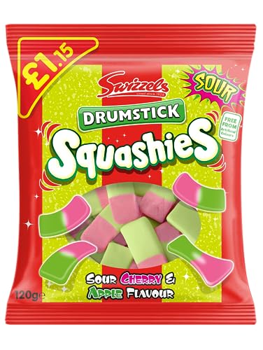 Swizzels Squashies Sweets - Sauerapfel- und Kirschgeschmack (Preismarkiert) Einzelpackung 120g von Swizzels