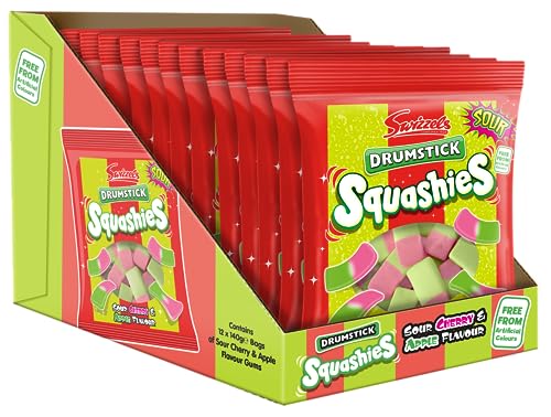 Swizzels Squashies Sweets - Sauerkirsch-Apfel-Geschmack - Multipack (12 x 140g) von Swizzels