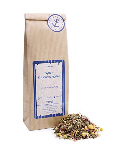Kräutertee lose Entspannungstee Brombeerblätter, Melisse, Kamillenblüten, Lindenblüten, Süßholz, Rosenblüten, Basilikum, Ingwer, Salbei Hopfen, Lavendel Kräuter Tee feine Honig-Anis-Note 100g Kräutertee lose Entspannungstee Brombeerblätter, Melisse, Kamillenblüten, Lindenblüten, Süßholz, Rosenblüten, Basilikum, Ingwer, Salbei Hopfen, Lavendel Kräuter Tee feine Honig-Anis-Note 100g von Sylter Teekontor