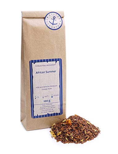 Rotbuschtee lose Rooibos-Tee African Summer Orangen, Sonnenblumen, Mango Rooibos Tee mild aromatische Maracuja-Orange-Note Südafrika 100g von Sylter Teekontor