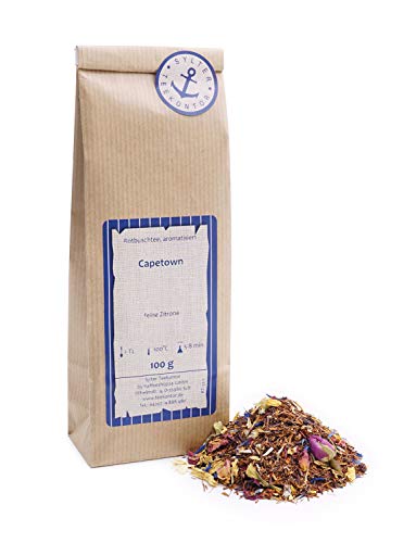 Rotbuschtee lose Rooibos-Tee Capetown Sonnenblumen, Hibiskus, Rosenblüten, Kornblumen Rooibos Tee feine Zitrone Südafrika 100g von Sylter Teekontor