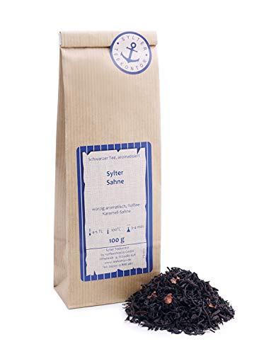 Schwarzer Tee lose Sahne Kakaokernbruch Schwarztee würzig aromatisch, Toffee-Karamell-Sahne 100g von Sylter Teekontor