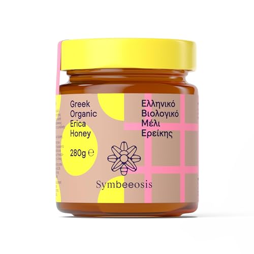 Symbeeosis Premium Griechischer Bio-Honig Erica - 100% reiner Honig mit hohem Pollengehalt - Hoher Nährwert, cremige Textur, süßer und würziger Geschmack von Symbeeosis
