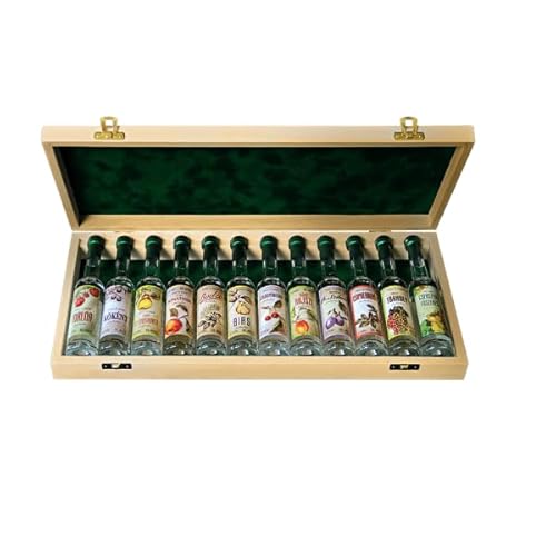Szicsek Palinka | 12 Mini Palinka "Budapest" Selektion | Kunsthandwerklicher Obstbrand in hölzerner Geschenkbox | 100% natürlich, aus handverlesenen Früchten hergestellt | 12 x 40 ml Szicsek Palinka | 12 Mini Palinka "Budapest" Selektion | Kunsthandwerklicher Obstbrand in hölzerner Geschenkbox | 100% natürlich, aus handverlesenen Früchten hergestellt | 12 x 40 ml von Szicsek