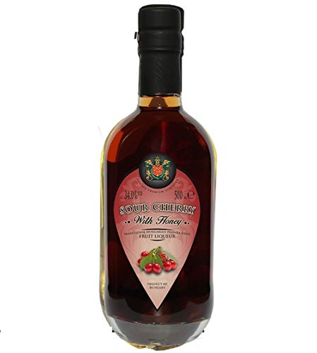 Szicsek Sauerkirsche Fruchtlikör mit Honig | Ungarischer Sauerkirsche Palinka | Handwerklicher Obstbrand | Sauerkirsche Palinca | Palinka Schnaps Ungarn | 100% Natürlich [0,5L|34%] von Szicsek