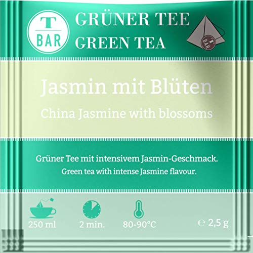 Jasmin mit Blüten (GrünerTee in 15 Pyramidenbeuteln) von T-BAR