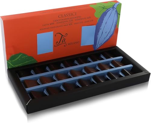 T'a Milano Packung mit 21 Schoko-Pralinen: Milchschokolade 40 %, dunkle Schokolade 55 % und 66 % aus Italien, 168g T'a Milano Packung mit 21 Schoko-Pralinen: Milchschokolade 40 %, dunkle Schokolade 55 % und 66 % aus Italien, 168g von T'a Milano