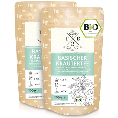 T2B Basischer Kräutertee, BIO-Qualität, für eine basische Ernährung, 2er Pack von T2B