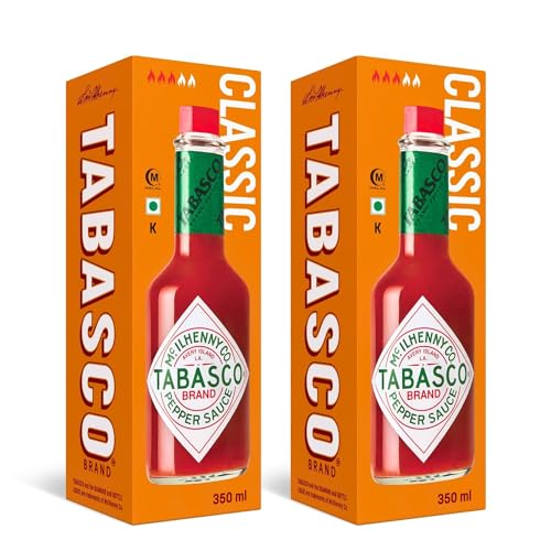 TABASCO Original Red Pepper Sauce ( 2 x 350 ml ) ist die kostengünstigste Variante! - Scharfe Soße aus nur drei 100% natürliche Zutaten - 3 Jahre Reifezeit scharfe Chili-Sauce - Glasflasche von TABASCO