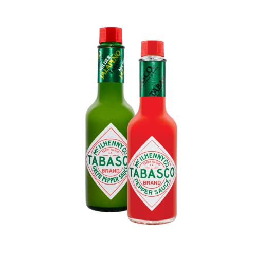 TABASCO® Duo-pack: Original Red Pepper und Green Pepper Sauce - 2 Glasflaschen scharfe Chili-Sauce (2 * 148ml) 100% natürlich - Schärfe-Anfänger bis Schärfe-Liebhaber kommen auf ihren Geschmack! von TABASCO