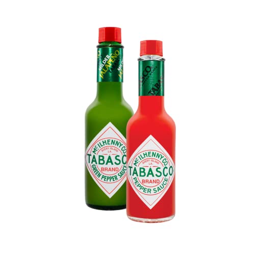 TABASCO Duo-pack: Original Red Pepper und Green Pepper Sauce - 2 Glasflaschen scharfe Chili-Sauce (2 * 148ml) 100% natürlich - Schärfe-Anfänger bis Schärfe-Liebhaber kommen auf ihren Geschmack! von TABASCO