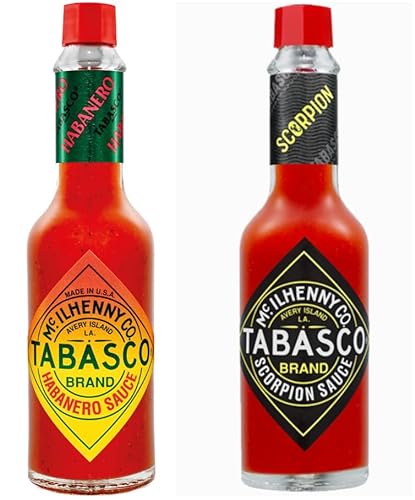 TABASCO® Scorpion Sauce + Habanero Sauce (2 x 148 ml) Die zwei schärfsten Chili-Saucen unter den Tabasco Saucen! 10 Mal so scharf wie das Original Red von TABASCO