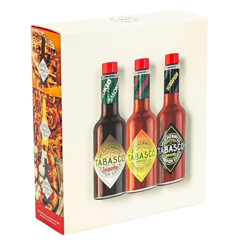 TABASCO Brand Geschenk-Set: 60ml Glasflaschen mit scharfe Chili-Sauce - Scorpion/Habanero/Chipotle - 100% natürlich - Schärfe-Anfänger bis Schärfe-Liebhaber kommen auf ihren Geschmack! (3 pack) von TABASCO