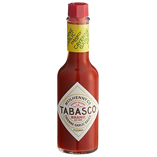 Tabasco Garlic Cayenne 148ml - Tabasco Knoblauch Sauce mit drei verschiedenen Chilisorten: aus über 40% Cayenne-pfeffer, rote Jalapeño und Tabasco Chilis von TABASCO