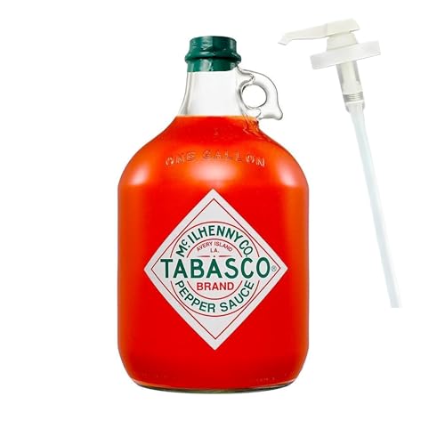 Tabasco Original Red Pepper Sauce / 3.780 ML (Gallone) / Der größten Flasche die es im Handel gibt/Vorteilsverpackung/Mehr als 25x größer/Perfekt für die Gastronomie und als Geschenk (Original + Pump) von TABASCO