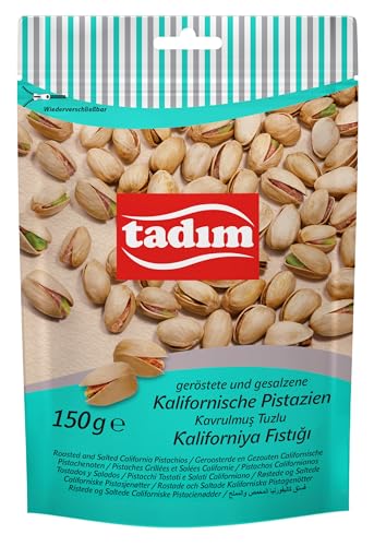 TADIM Kalifornische Pistazien | Geröstet und gesalzen | 10 Packungen in einem Karton (10 x 150 g) von Tadim