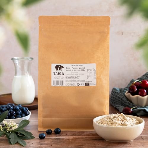 Premium Bio Basen-Porridge mit gekeimtem Hirse, Lein, Mais* und Quinoa* – glutenfrei, roh – 500 g Premium Bio Basen-Porridge mit gekeimtem Hirse, Lein, Mais* und Quinoa* – glutenfrei, roh – 500 g von TAIGA NATURKOST