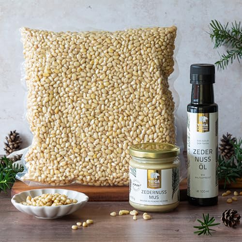 TAIGA - TROIKA - SET - Zedernüsse 1000g + Zedernussmus + Zedernussöl TAIGA - TROIKA - SET - Zedernüsse 1000g + Zedernussmus + Zedernussöl von TAIGA NATURKOST