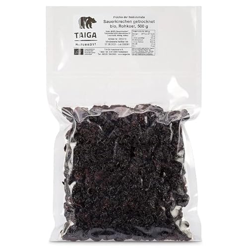 Taiga Naturkost Bio Sauerkirschen entsteint – 500g – naturbelassen, ungesüßt, Premium-Qualität Taiga Naturkost Bio Sauerkirschen entsteint – 500g – naturbelassen, ungesüßt, Premium-Qualität von TAIGA NATURKOST