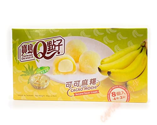 Taiwan Dessert Cacao Mochi – Bananen-Geschmack / Creme, 10 g x 8 Stück, 80 g Taiwan Dessert Cacao Mochi – Bananen-Geschmack / Creme, 10 g x 8 Stück, 80 g von TAIWAN MOCHI