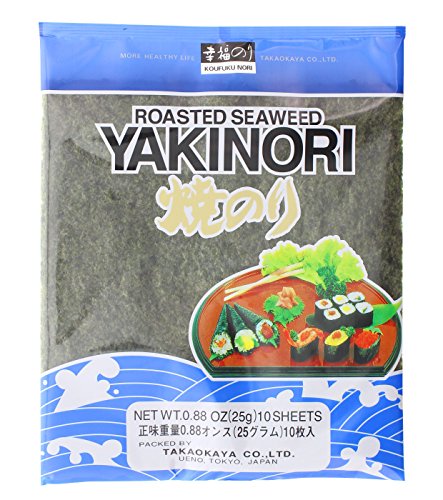 Takaokaya - Sushi Nori Seealgen getrocknet & geröstet - 10 Blatt/25g von Takaokaya