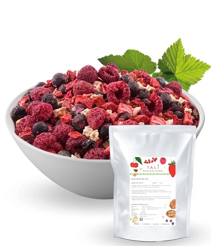 TALI Bunter Beeren Mix 175 g - Gefriergetrocknete Ananas, Erdbeeren, Himbeeren, Schwarze Johannisbeeren von TALI