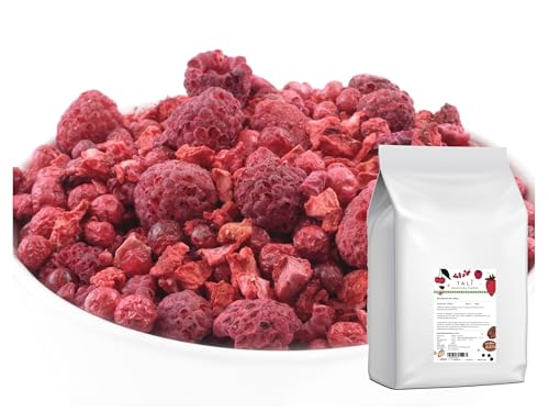 TALI Rote Beeren Mix 1000 g - Gefriergetrocknete Erdbeeren, Himbeeren, Johannisbeeren von TALI