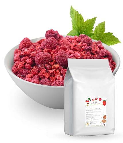 TALI Rote Beeren Mix 1000 g - Gefriergetrocknete Erdbeeren, Himbeeren, Johannisbeeren von TALI