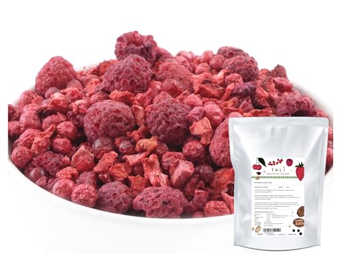 TALI Rote Beeren Mix 175 g - Gefriergetrocknete Erdbeeren, Himbeeren, Johannisbeeren von TALI