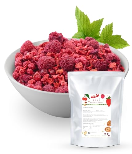 TALI Rote Beeren Mix 175 g - Gefriergetrocknete Erdbeeren, Himbeeren, Johannisbeeren von TALI