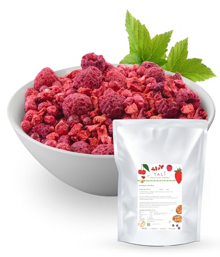 TALI Rote Beeren Mix 300 g - Gefriergetrocknete Erdbeeren, Himbeeren, Johannisbeeren von TALI