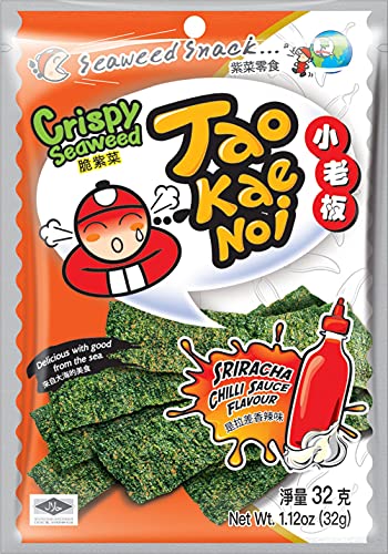 Tao Kae Noi Crispy Seaweed Snack Sriracha, knuspriger Algensnack, 32 g von Tao Kae Noi